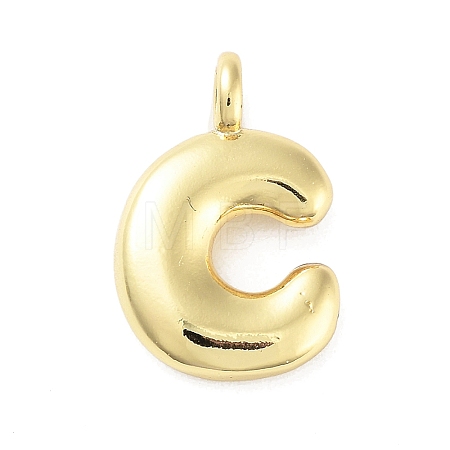 Rack Plating Brass Balloon Letter Pendants KK-C050-01G-C-1