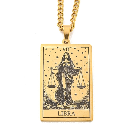 304 Stainless Steel Tarot Pendant Necklaces NJEW-A026-01G-07-1
