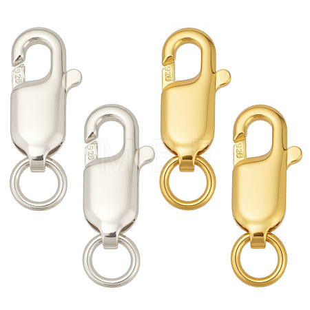 4Pcs 2 Colors 925 Sterling Silver Lobster Claw Clasps STER-ME0001-34-1