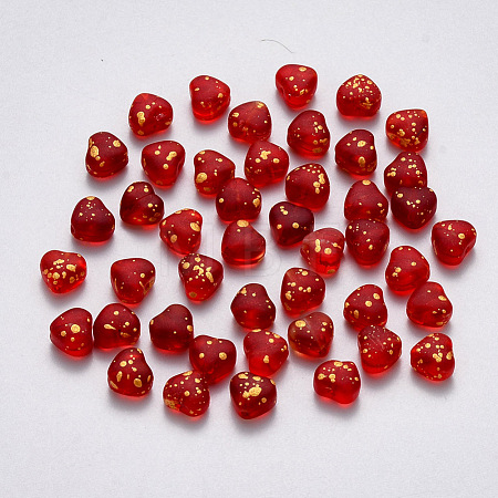 Transparent Spray Painted Glass Beads GLAA-R211-02-E03-1