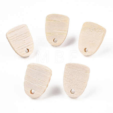 Ash Wood Stud Earring Findings EJEW-N017-011R-1