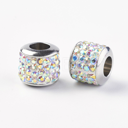 304 Stainless Steel European Beads STAS-E142-05P-1