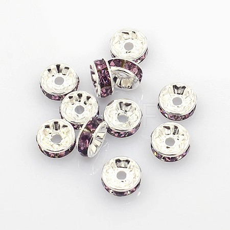 Brass Grade A Rhinestone Spacer Beads RSB034NF-16-1