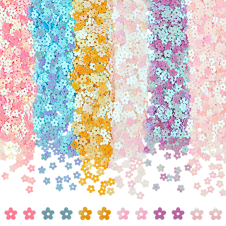 180G 6 Colors Plastic Sequins Beads PVC-CP0001-03-1