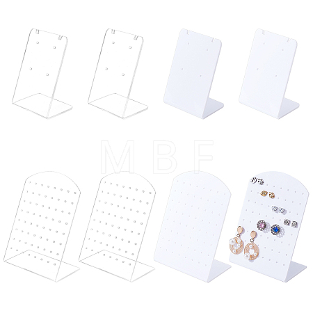 8Pcs 4 Style Acrylic Earring Stands Displays EDIS-FG0001-51-1