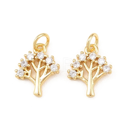 Brass Micro Pave Cubic Zirconia Charms KK-C162-036G-1