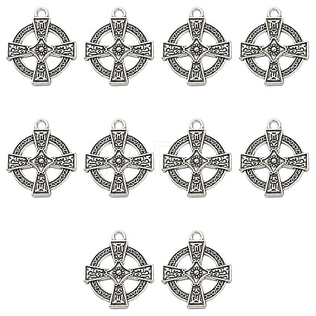 10Pcs Irish Tibetan Style Alloy Pendants PALLOY-YW0001-31-1