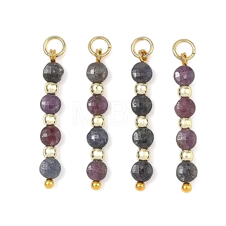 Natural Red Corundum/Ruby and Sapphire Pendants PALLOY-JF05936-1