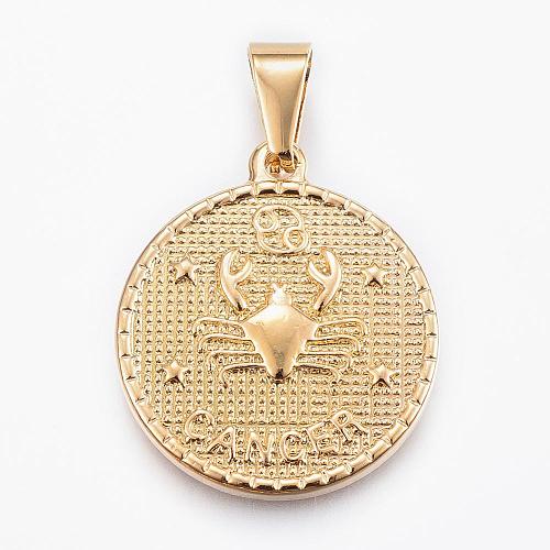 Real 18K Gold Plated 304 Stainless Steel Pendants STAS-H372-01A-1