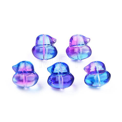 Transparent Spray Painted Glass Beads GLAA-N035-023-G01-1