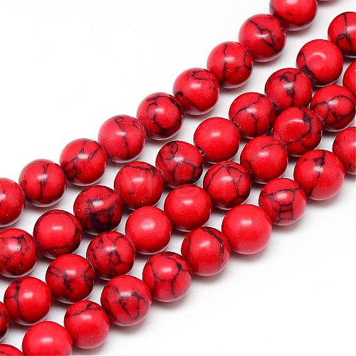 Dyed Synthetic Turquoise Bead Strands G-T053-8mm-03-1