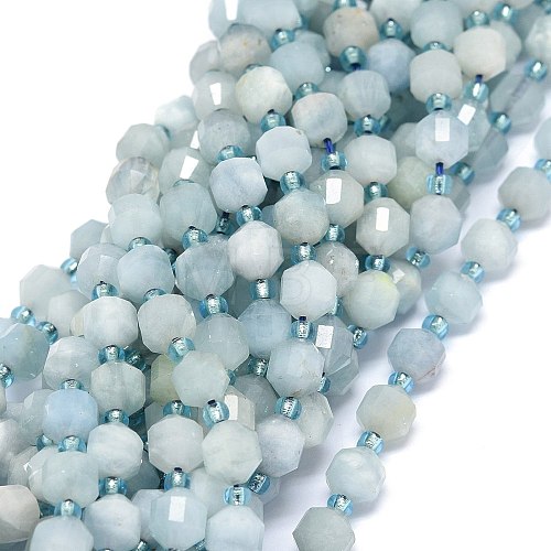 Natural Aquamarine Beads Strands G-O201B-33-1