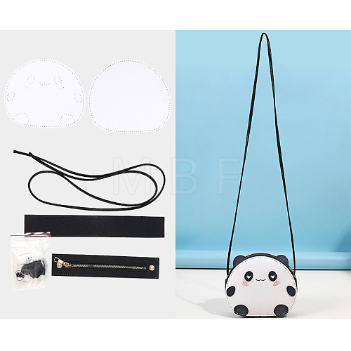 DIY Panda Crossbody Bag Making Kits PURS-PW0010-50B-1