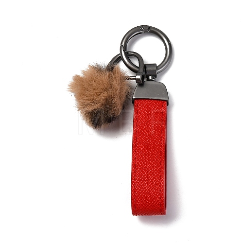 Plush & Imitation Leather Keychain KEYC-K023-01B-01-1