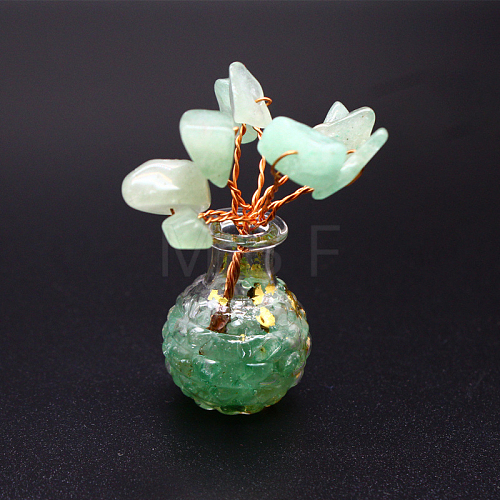 Natural Green Aventurine Chips Tree Decorations PW-WG47813-06-1