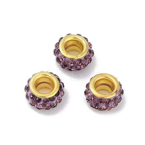 Alloy Rhinestone Clay Pave Beads ALRI-D300-04G-11-1