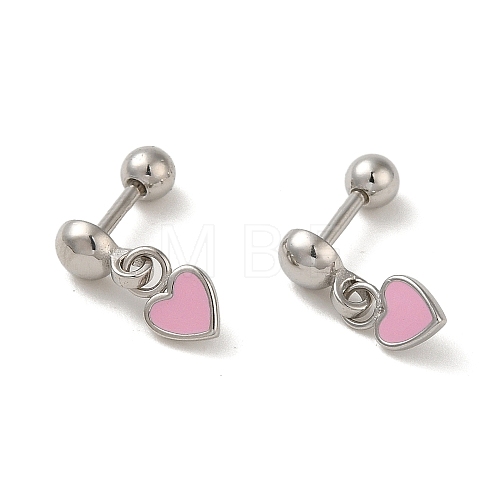 925 Sterling Silver Enamel Earrings for Women EJEW-E307-09P-1