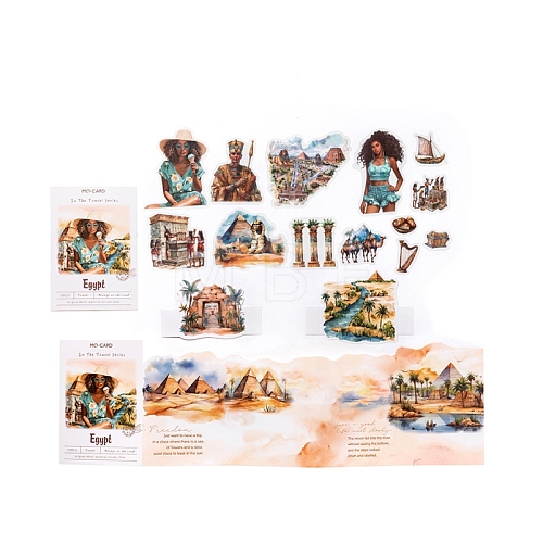 15Pcs Travel Theme DIY Picture Stickers STIC-U004-03E-1