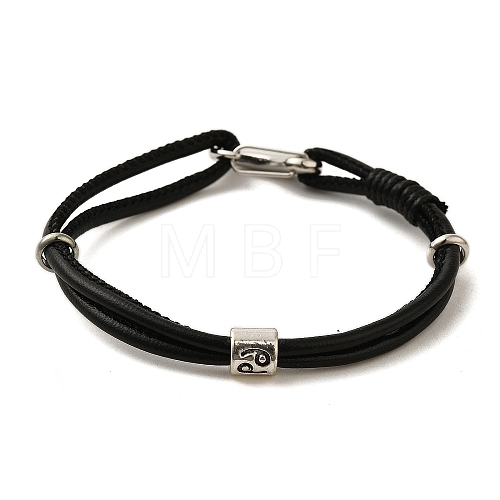PU Leather Round Cord Multi-strand Bracelets SJEW-K002-07C-1