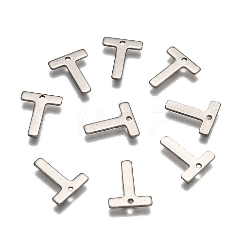 304 Stainless Steel Letter Charms X-STAS-O072-T-1