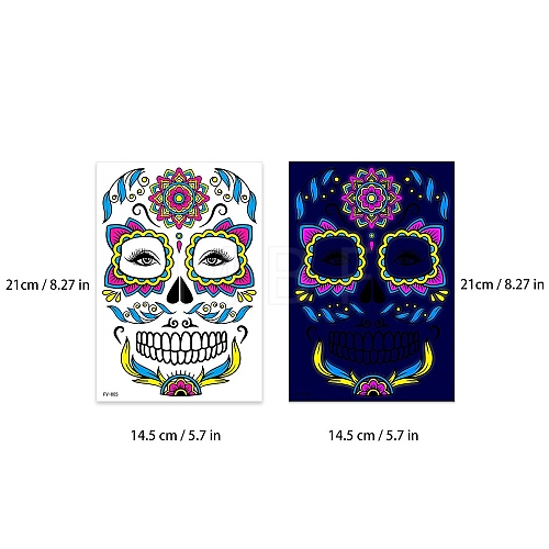 Heat Tranfer Luminous Printing Body Art Face Tattoo Sticker PW-WG23340-05-1