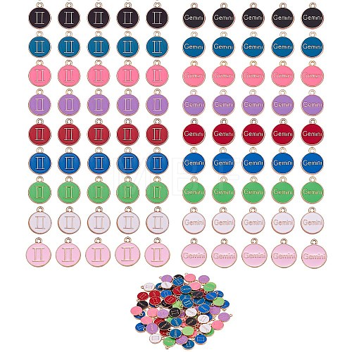 90Pcs 9 Colors Alloy Enamel Pendants ENAM-SZ0001-65-1