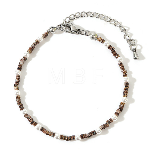 Bohemian Style Seed Beads Imitation Pearl Beaded Bracelet IS8768-3-1