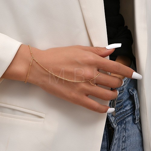 Alloy Satellite Chains Link Ring Bracelets for Women WG09712-11-1