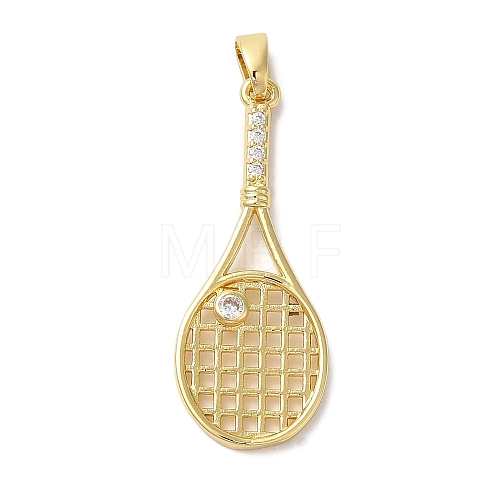 Brass Micro Pave Cubic Zirconia Pendants KK-S391-07G-01-1