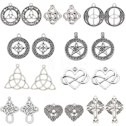 DIY 20Pcs 10 Style Tibetan Style Alloy Pendants PALLOY-SC0004-12-1