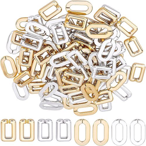 120Pcs 4 Style CCB Plastic Linking Rings CCB-FH0001-09-1