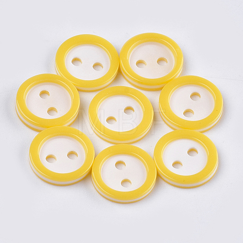 Resin Buttons BUTT-Q041-02O-1