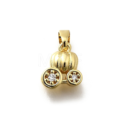 Brass Micro Pave Cubic Zirconia Charms KK-P295-23G-1