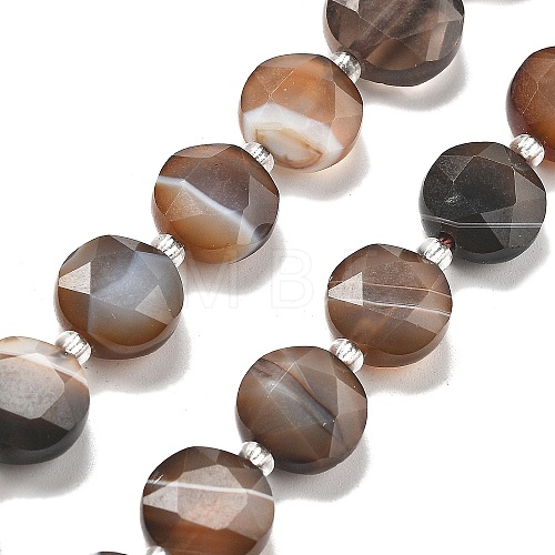 Dyed & Heated Natural Banded Agate Beads Strands G-C116-A83-01-1