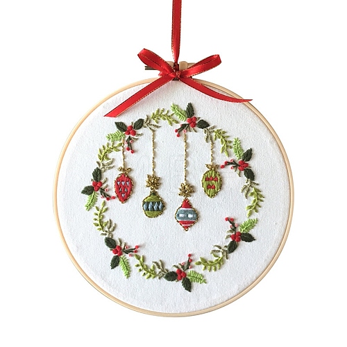 Christmas Themed DIY Embroidery Sets DIY-P021-B02-1