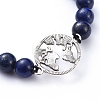 Unisex Adjustable Natural Lapis Lazuli Braided Bead Bracelets BJEW-JB05138-04-3