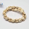 Flat Oval Natural Magnesite Beads Strands G-M138-33-2