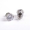 Flat Round 304 Stainless Steel Cubic Zirconia Stud Earrings EJEW-H306-38-5mm-1