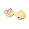 Valentine's Day 304 Stainless Steel Enamel Pendants STAS-B142-06G-2