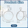 2Pcs 925 Sterling Silver Pendant Cabochon Settings STER-PH0003-98-2