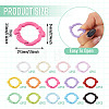 28Pcs 14 Colors Baking Paint Zinc Alloy Spring Gate Rings FIND-TA0010-21-4