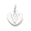 925 Sterling Silver Heart with Capital Letter Charms STER-S009-13V-S-1