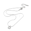 Non-Tarnish Shell Square Pendant Necklaces LS-NJEW-P296-01P-2