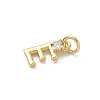 Brass Pave Clear Cubic Zirconia Charms KK-A273-01G-E-2