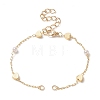 Brass Heart Link Bracelet Making AJEW-JB01150-05-1