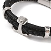 Braided Microfiber Leather Cord Bracelets BJEW-B096-14P-2