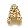 Rack Plating Brass Micro Pave Clear Cubic Zirconia Beads KK-G500-30G-A-1