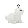 Animal Theme Flocky Opaque Resin Pendants RESI-H042-01P-07-2