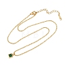 304 Stainless Steel Pave Cubic Zirconia Green Pendant Ball Chain Necklaces for Women NJEW-B083-02G-02-2