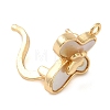 Brass with Natural Shell Fold Over Clasps KK-G505-27G-2